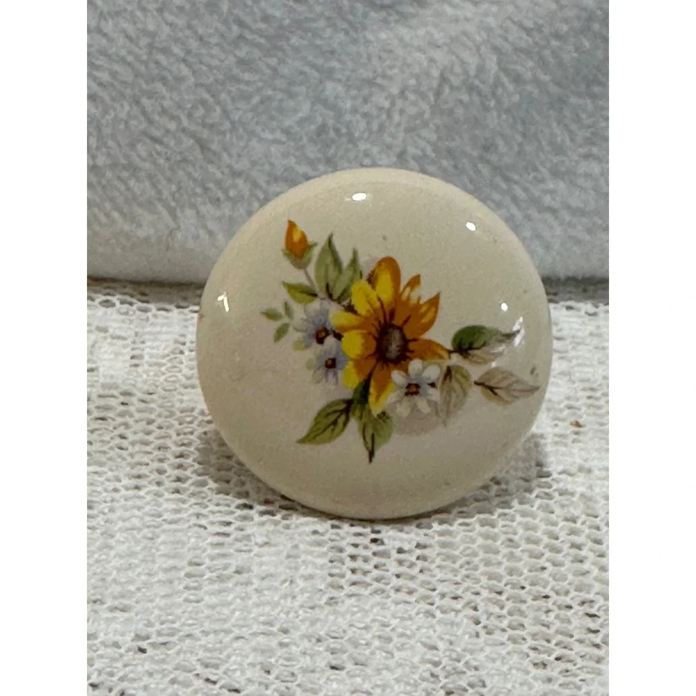 Amerock BP1586 ORB Cream Ceramic Floral Drawer‎ Cabinet Knob Hardware